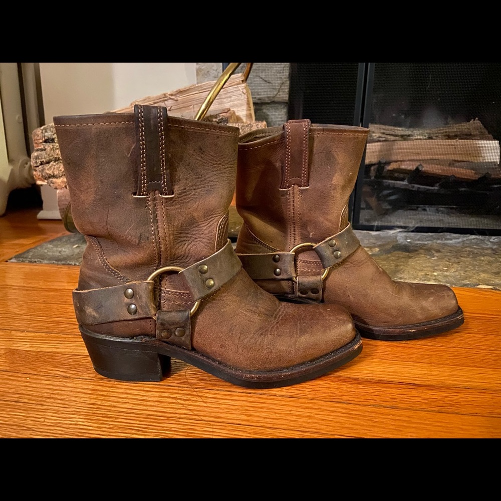 Vintage Brown Frye Moto Boot